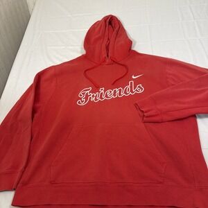 Nike Pullover Hoodie RED "FRIENDS" Sweatshirt Sportswear  Fleece RED Men's XXL